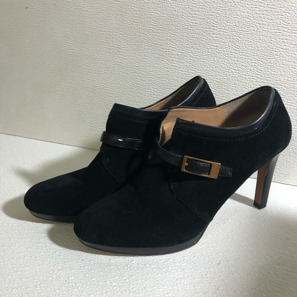 Franco Sarto black suede women’s‎ shoes Sz 8 heel